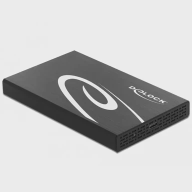 DELOCK Vanjsko kućište 42611, USB-C 3.2 Gen 2, 2.5" SATA HDD, SSD, aluminijsko, crno